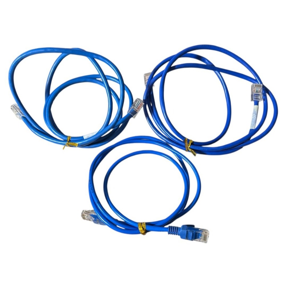 CAT5e Blue Ethernet Cables Lot of 3 -  4FT / 5FT Internet‎ LAN Data Transfer
